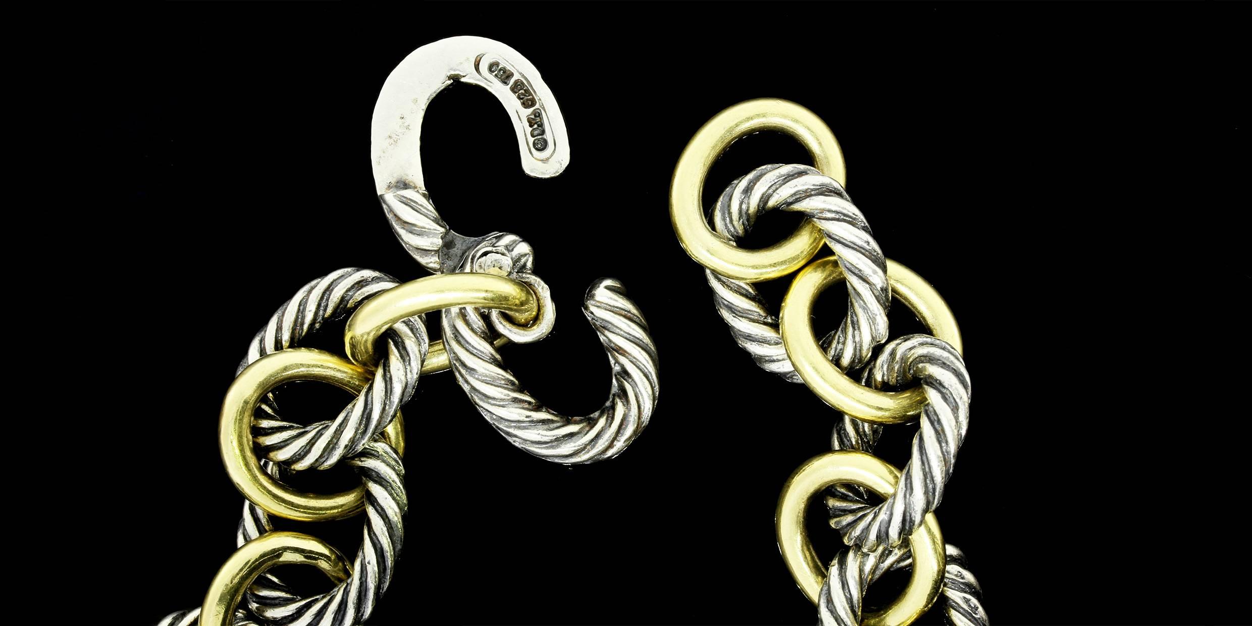 David Yurman Rauchquarz Enhancer und Gold ovale Kette Halskette Damen