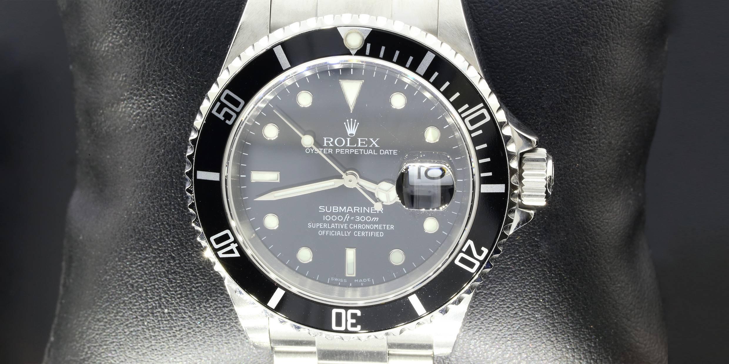 rolex stainless steel Submariner wristwatch In Excellent Condition In Columbia, MO