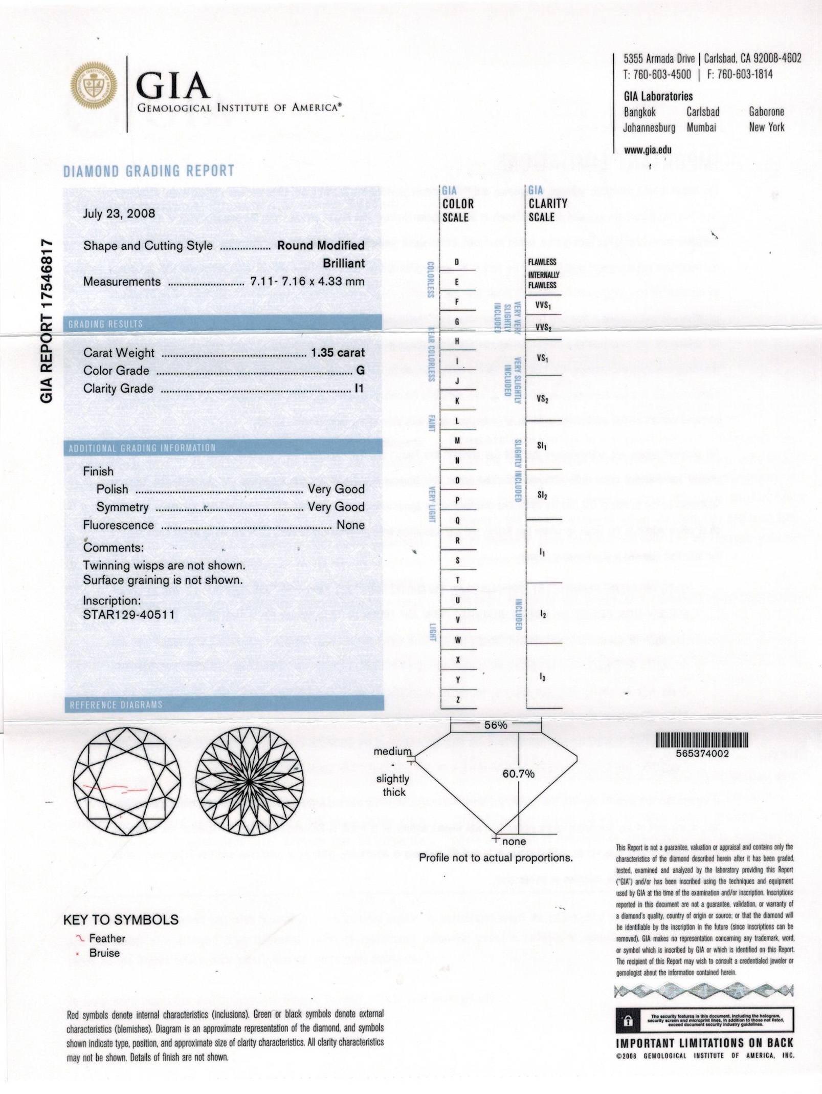 Tacori 1.35 Carat GIA Cert Star 129 Diamond gold Ring 2