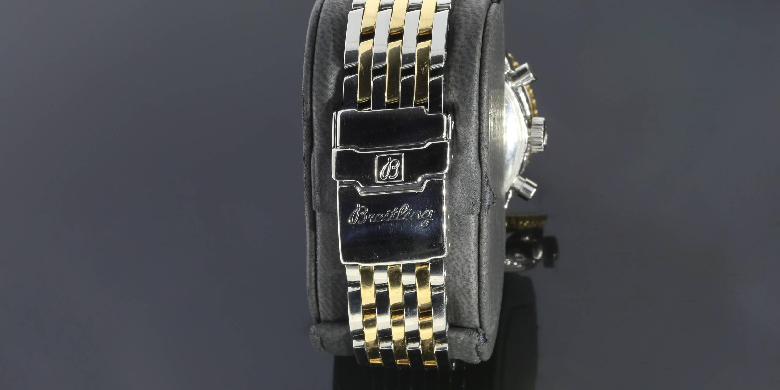 Breitling Yellow Gold Stainless Steel Cosmonaute Navitimer Two-Tone Wristwatch In Excellent Condition In Columbia, MO