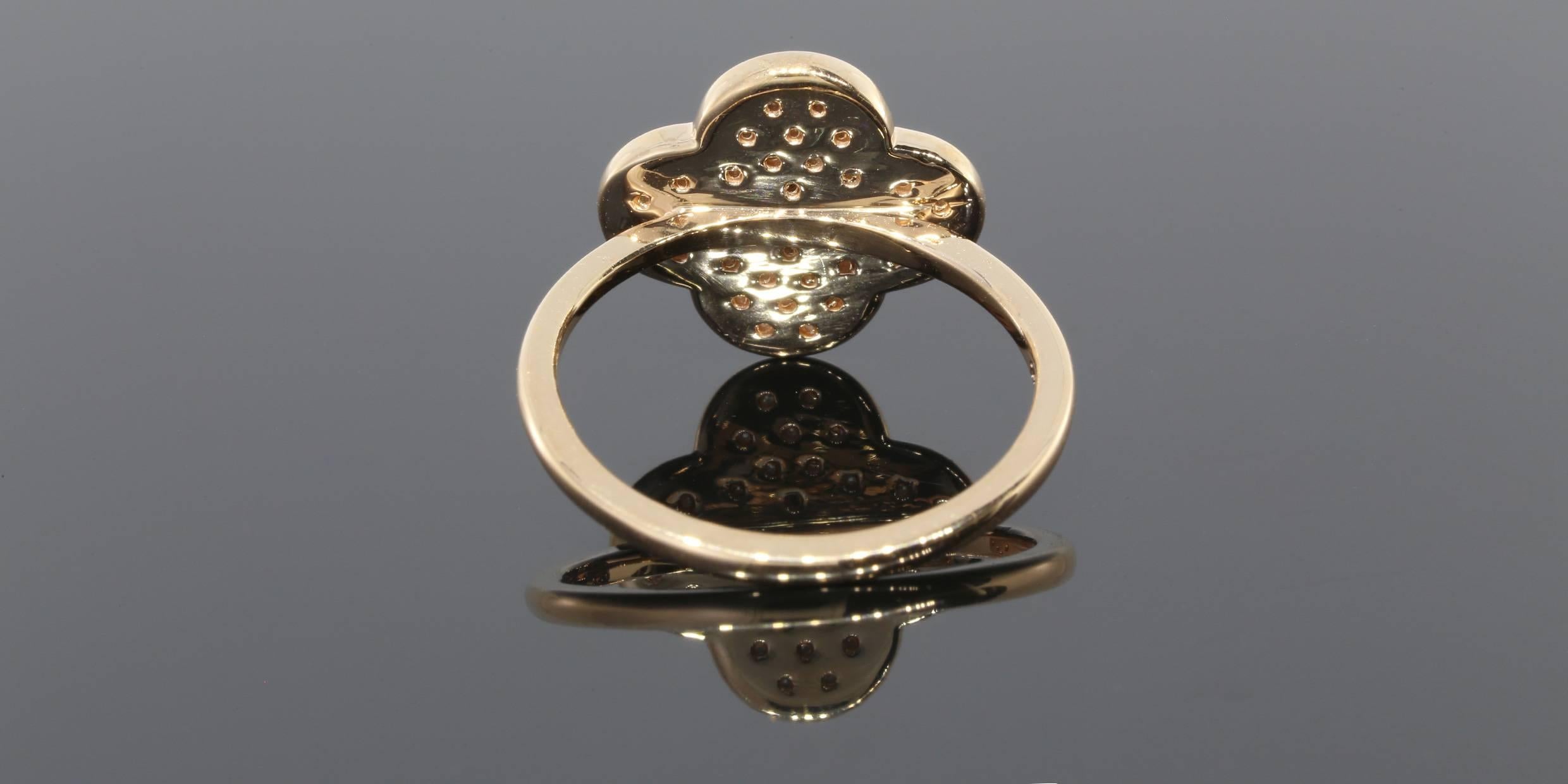 Women's Diamond Pave Gold Clover Ring