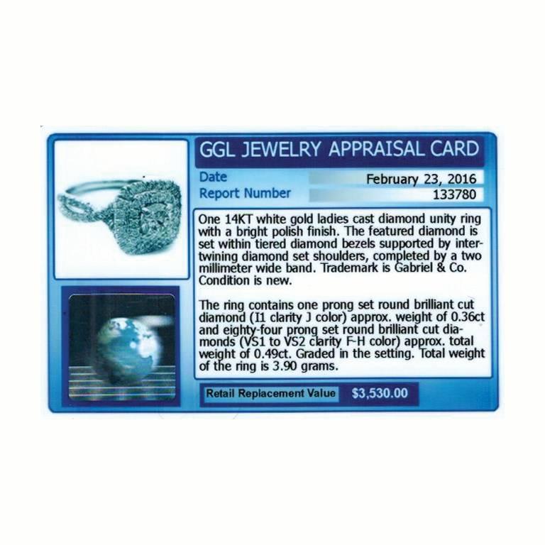 Gabriel & Co. Double Cushion Halo Twist Shank Diamant Gold Ring 1