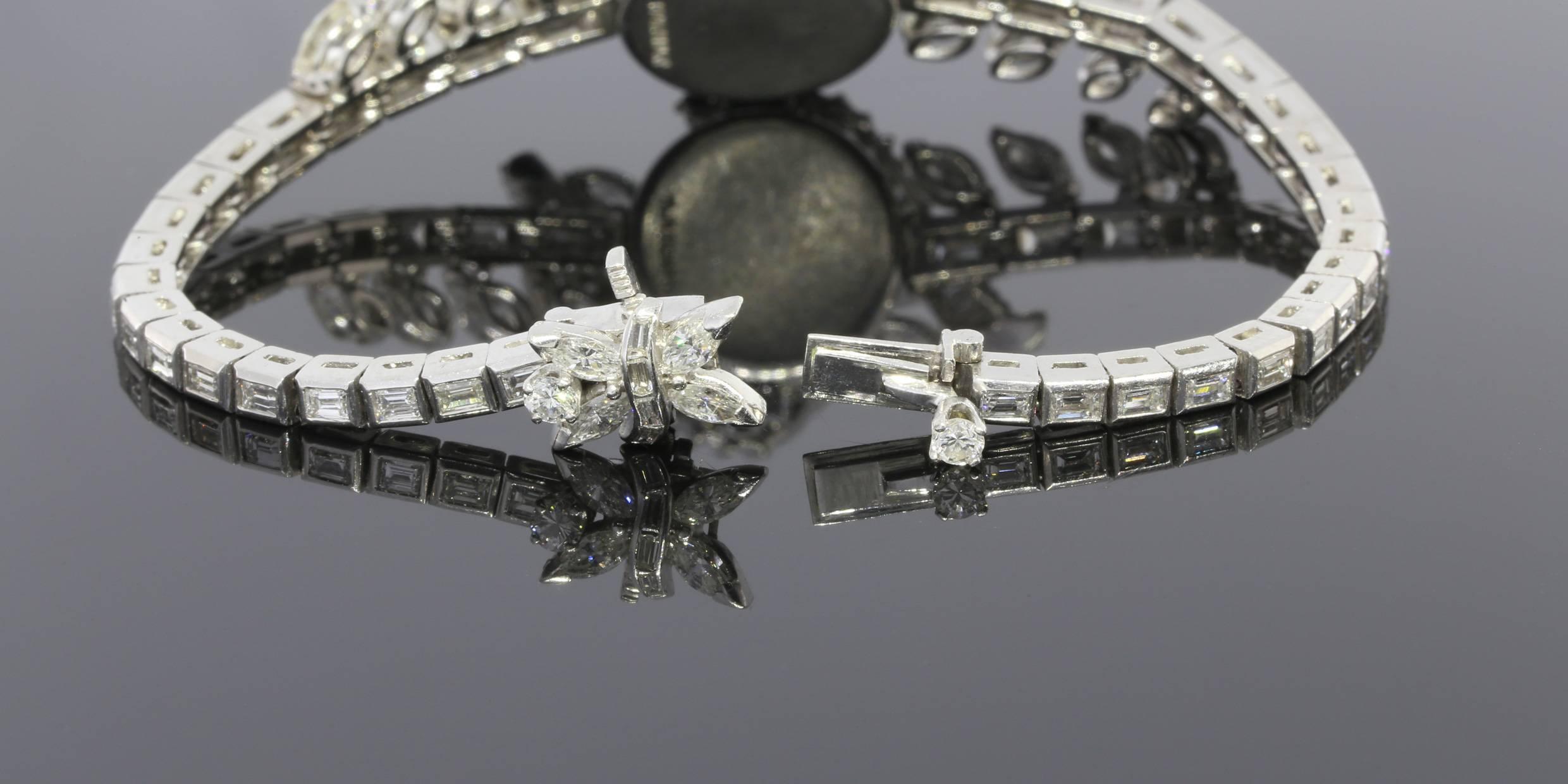 Baume and Mercier Lady's Platinum Diamond Peek-A-Boo Wristwatch 1
