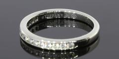 Tiffany & Co. Round Diamonds Platinum Channel Half Circle Wedding Band Ring
