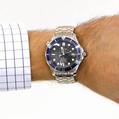 Omega Stainless Steel Seamaster Diver Co-Axial Blue Dial Wristwatch