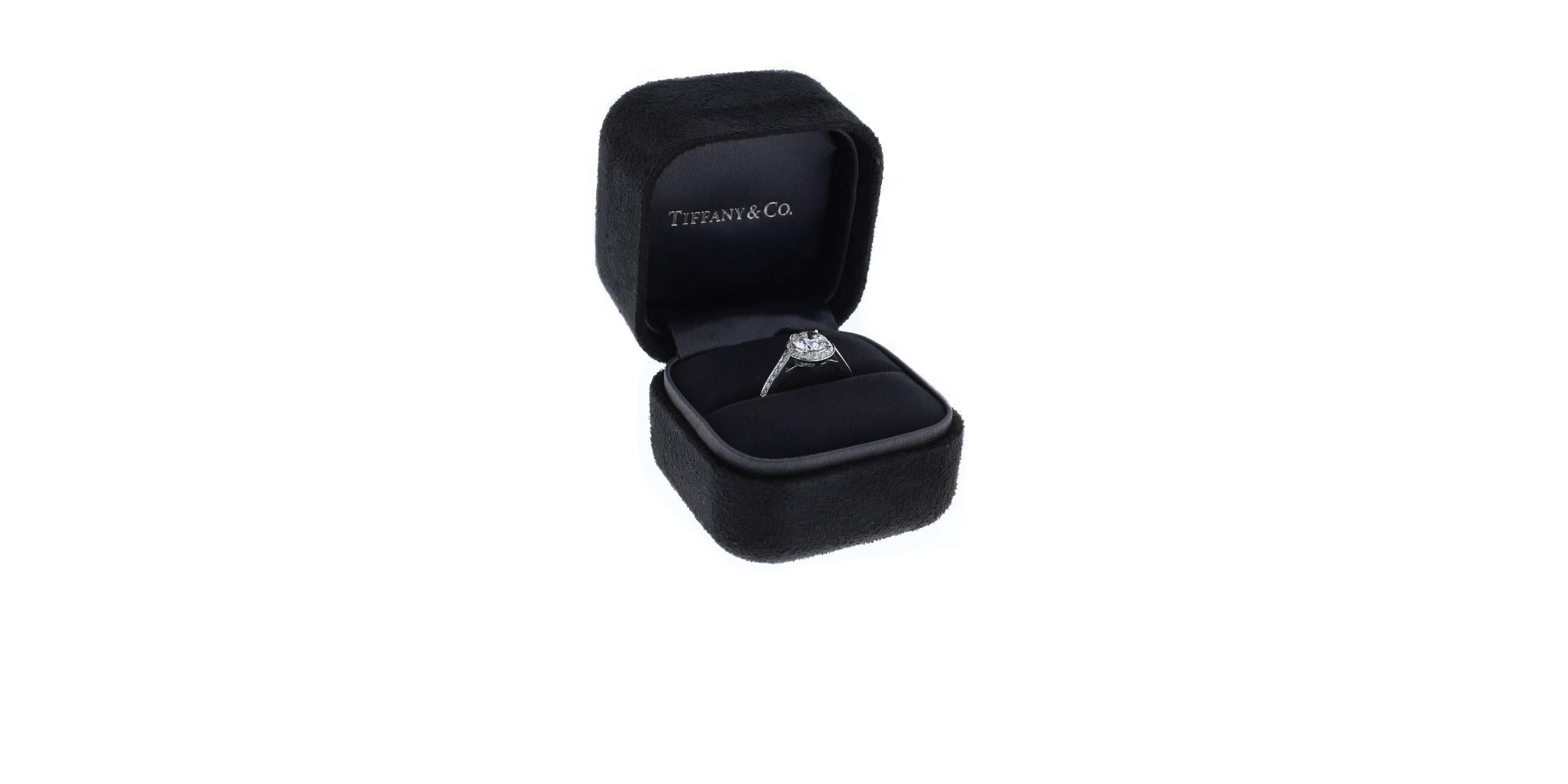 Tiffany & Co. 1.06 Carat Diamond Platinum Embrace Halo Engagement Ring 1