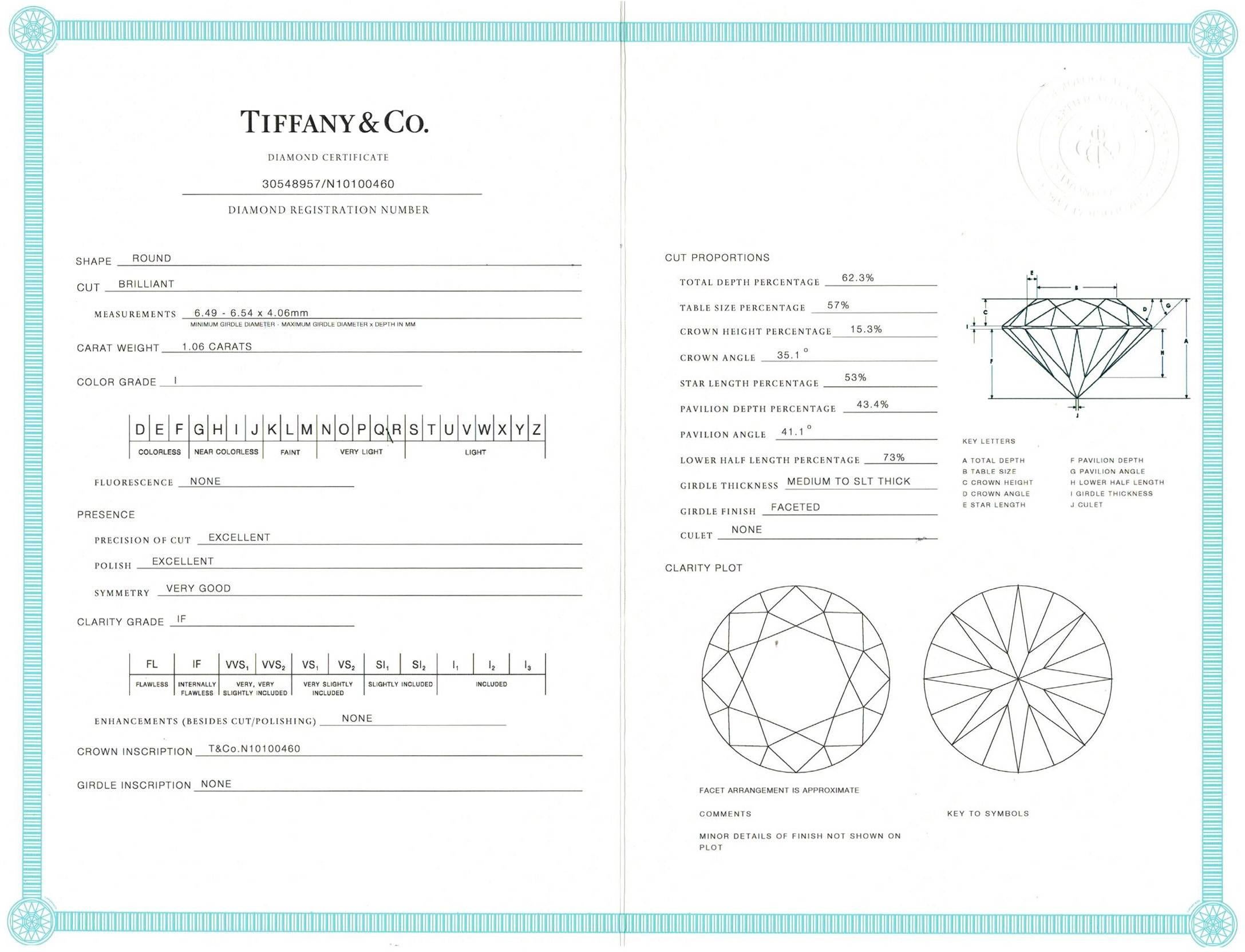 Tiffany & Co. 1.06 Carat Diamond Platinum Embrace Halo Engagement Ring 2