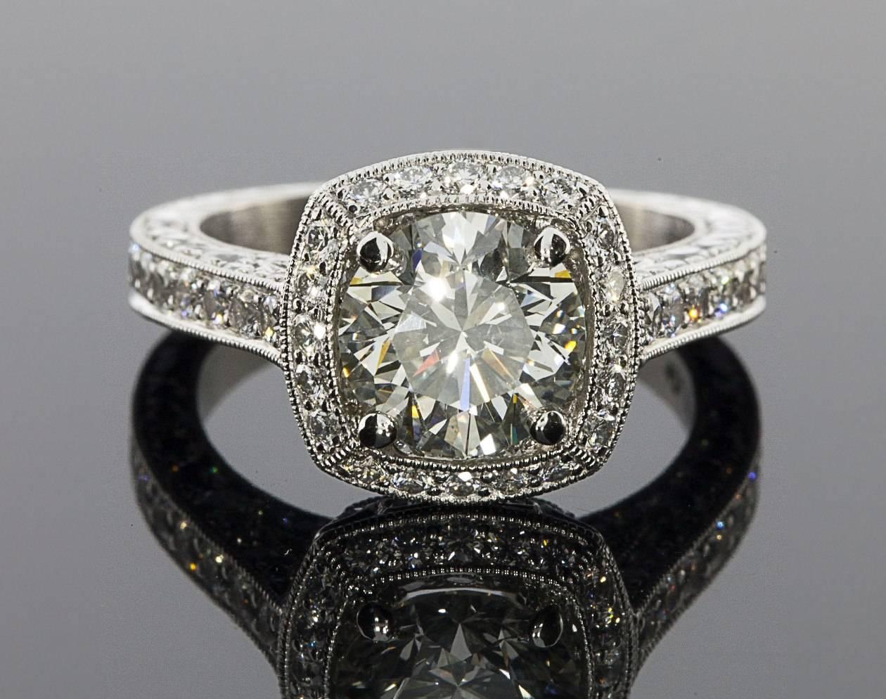 Spectacular Jack Kelege 2.02 Carat GIA Diamond Halo Platinum Engagement Ring For Sale 1