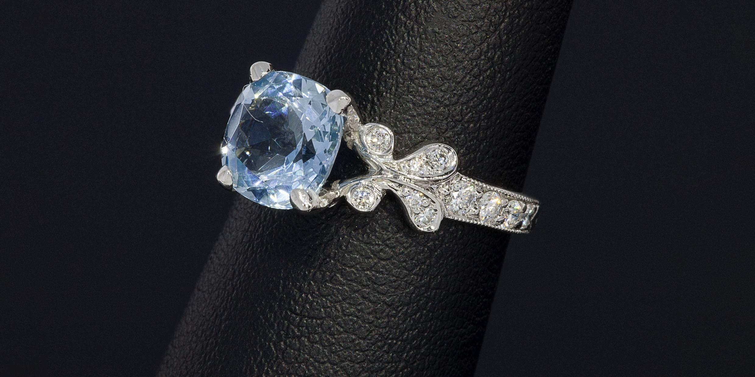 Women's Penny Preville Aquamarine Diamond Gold Juliet Ring