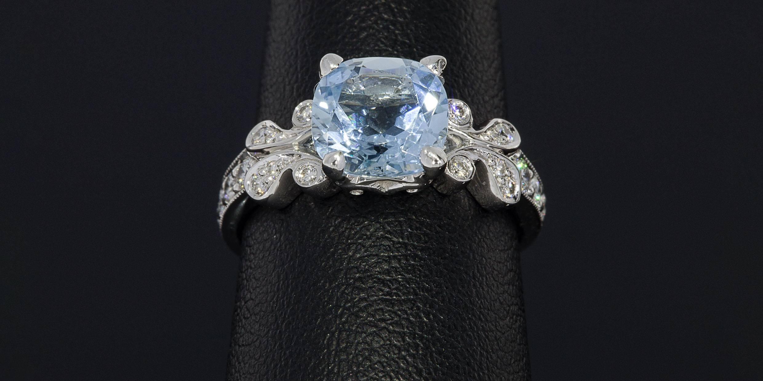 Penny Preville Aquamarine Diamond Gold Juliet Ring 1