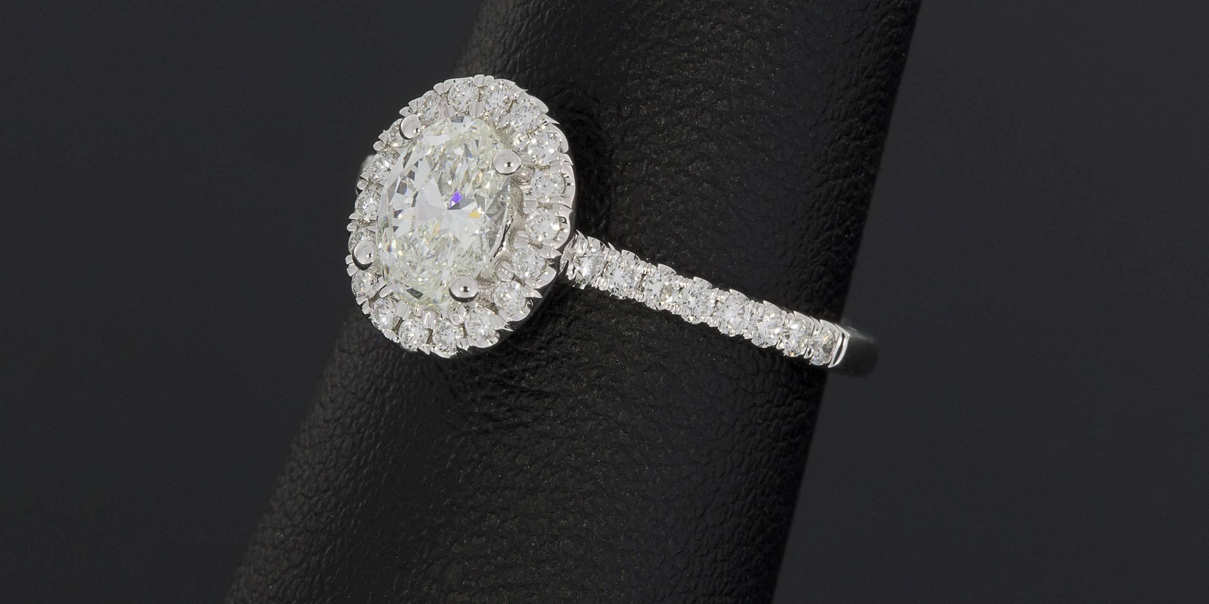 .75 oval diamond on finger
