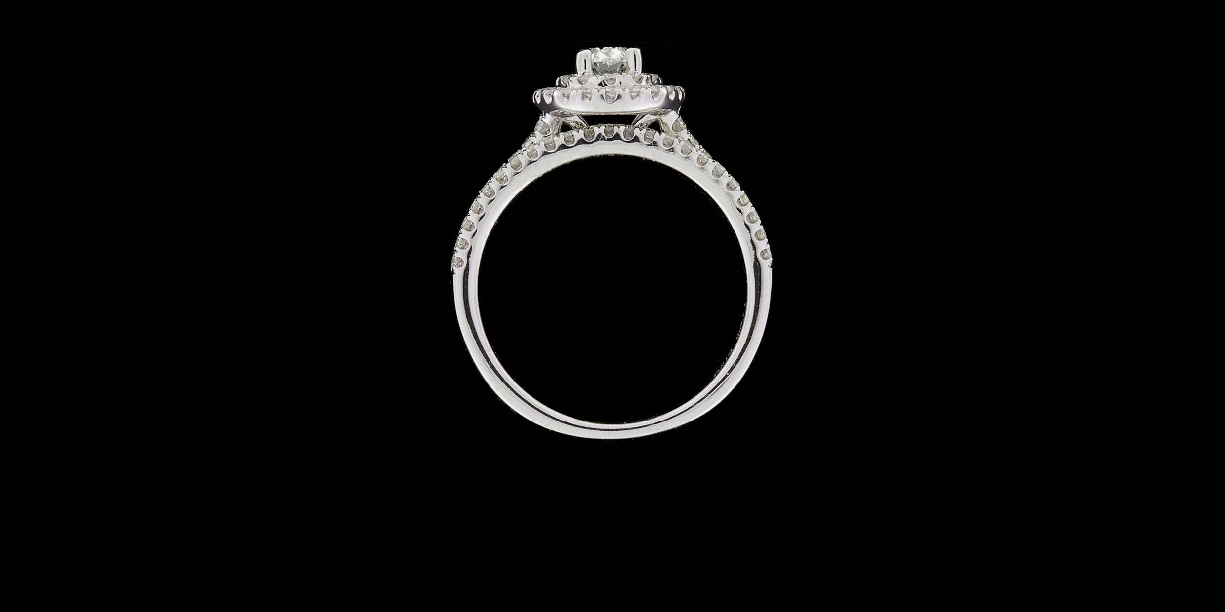 double band oval engagement ring