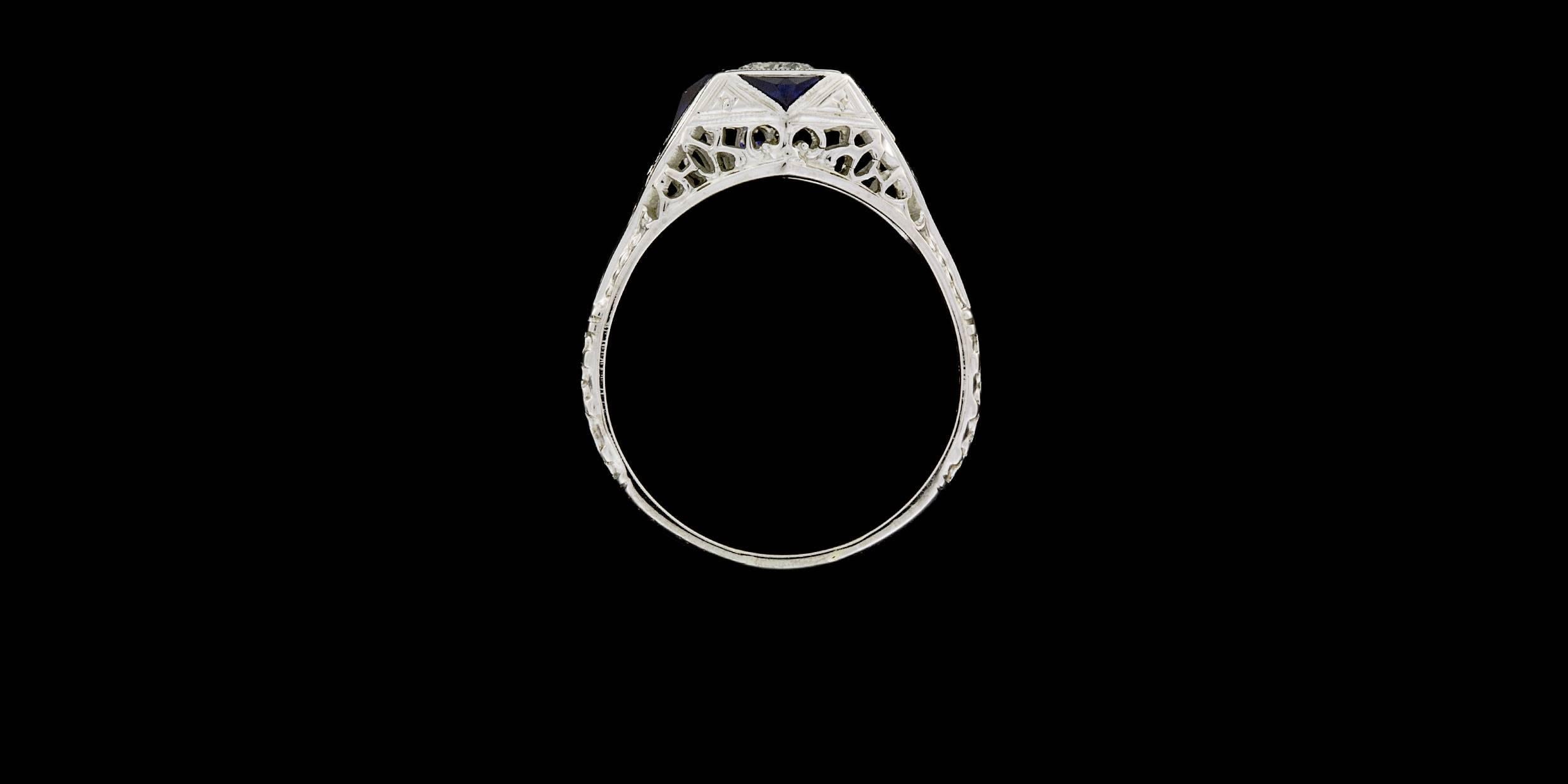 sapphire filigree ring