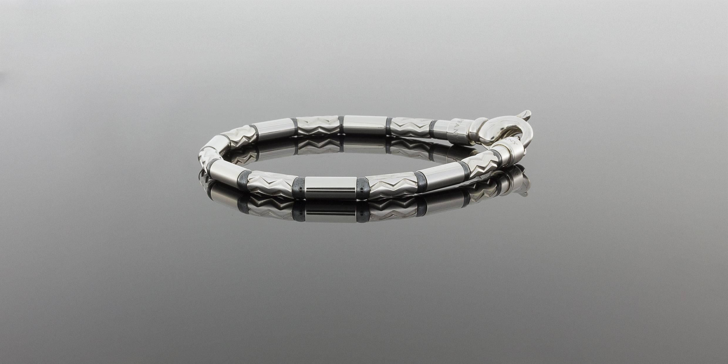 silver tube bracelet