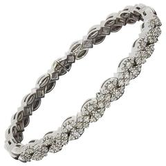 Sonia B Diamond Gold Infinity Design Flexible Bangle Bracelet