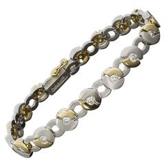 Rudolf Erdel Platinum & Gold Diamond "Links Connectors" Tennis Bracelet