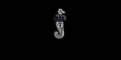 Chantecler Capri Black Onyx Diamond White Gold Corni Plume Horn Pendant Charm
