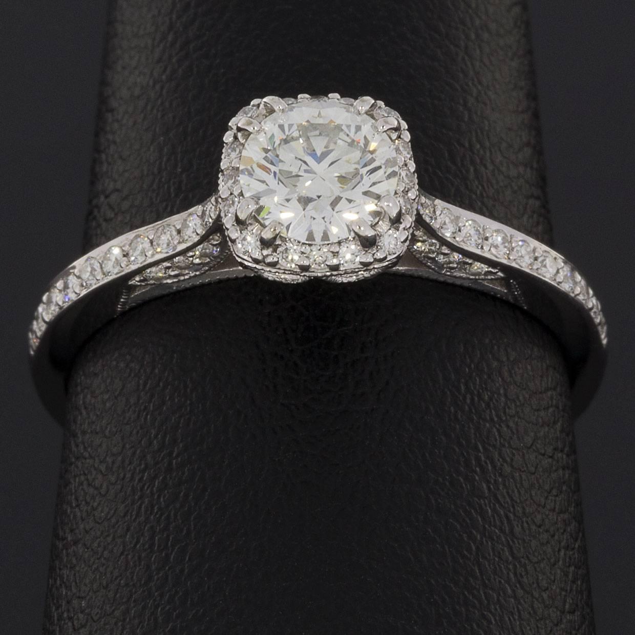 Tacori  GIA Certified Diamond Dantela Halo Engagement Ring 1