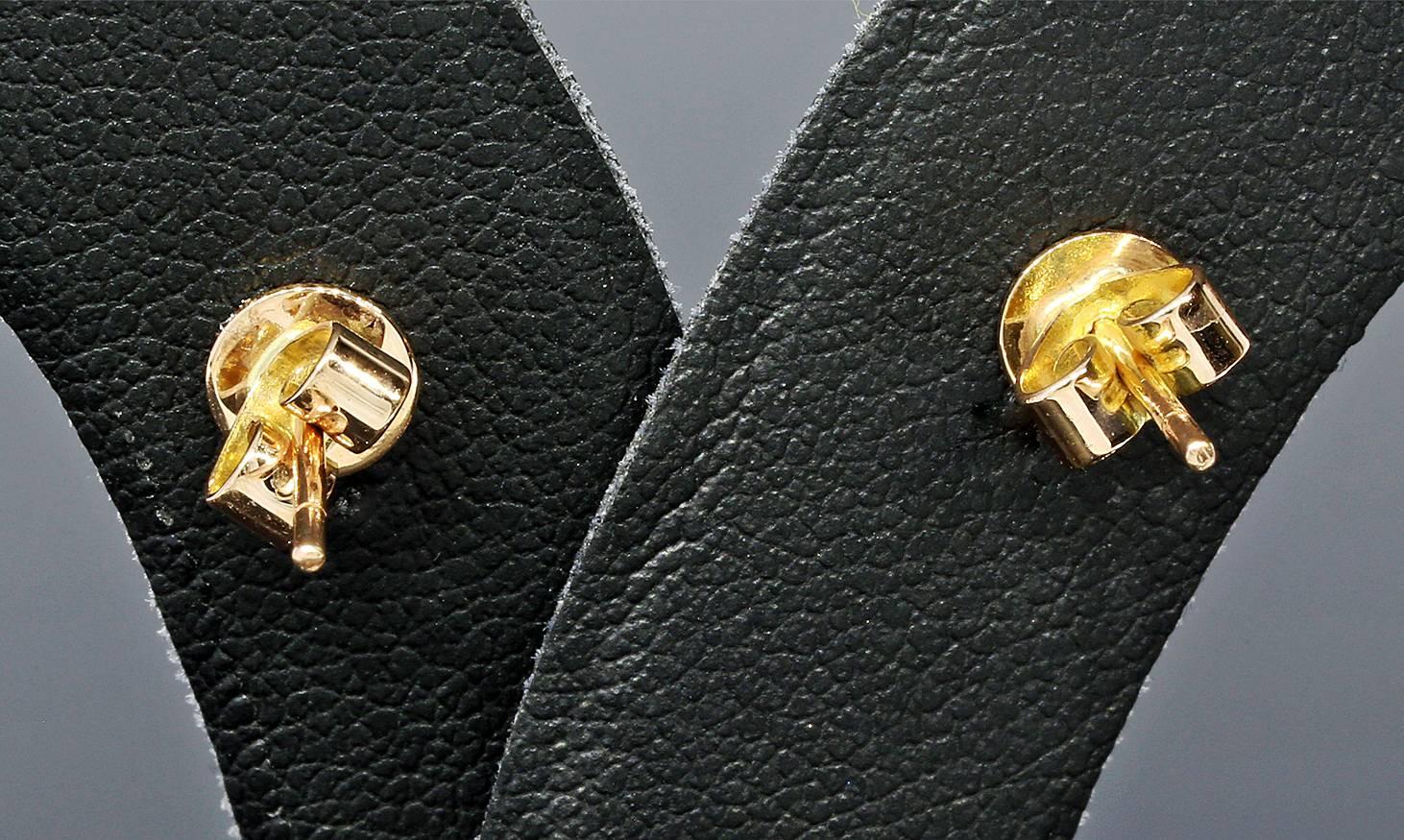 Rose Gold Round Diamond Halo Stud Earrings 3