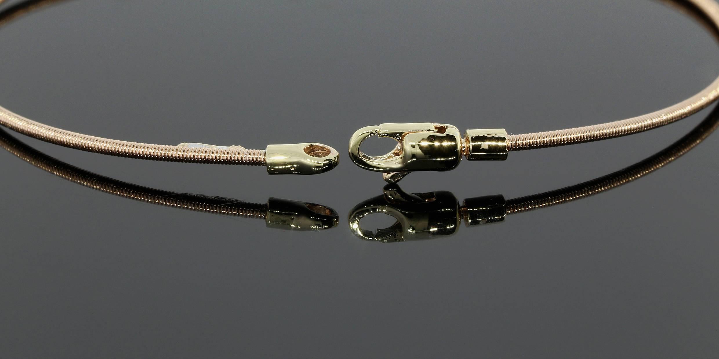 Women's Tri Color Gold Round Diamond Flexible Bangle Bracelet