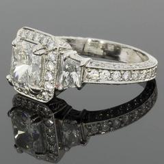 Michael Beaudry Colorless Radiant Diamond GIA Certified Halo Engagement Ring