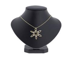Diamond Yellow and White Gold Hexagon Rope Loop Star Pendant