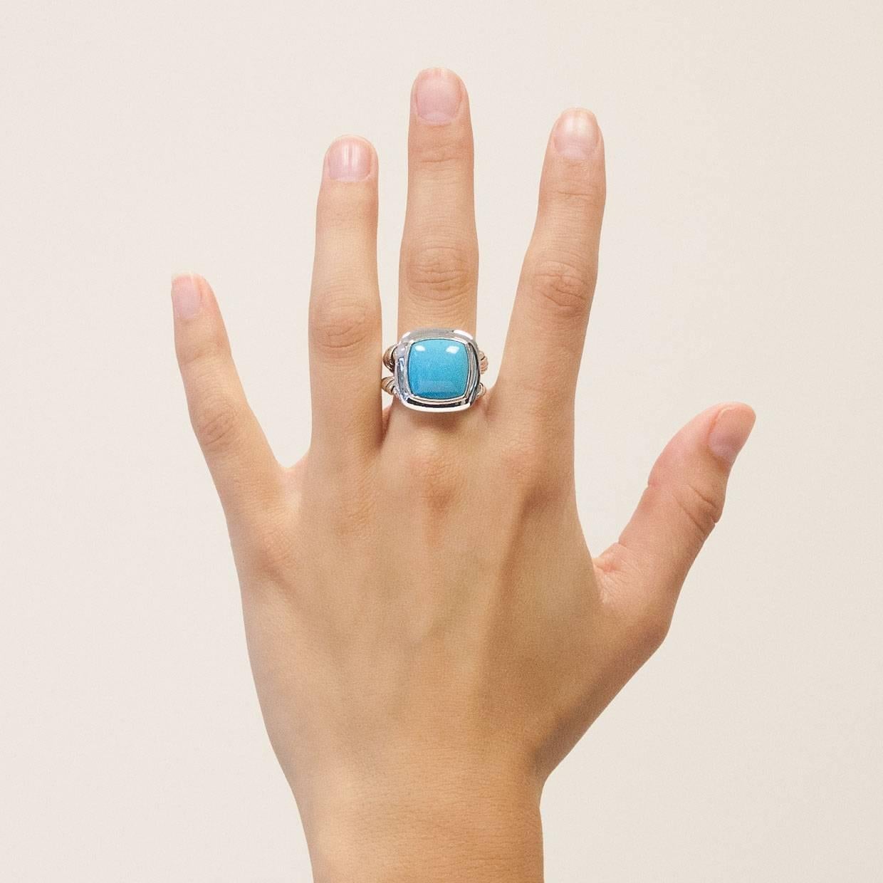 David Yurman Albion Collection Turquoise Sterling Silver Ring 1