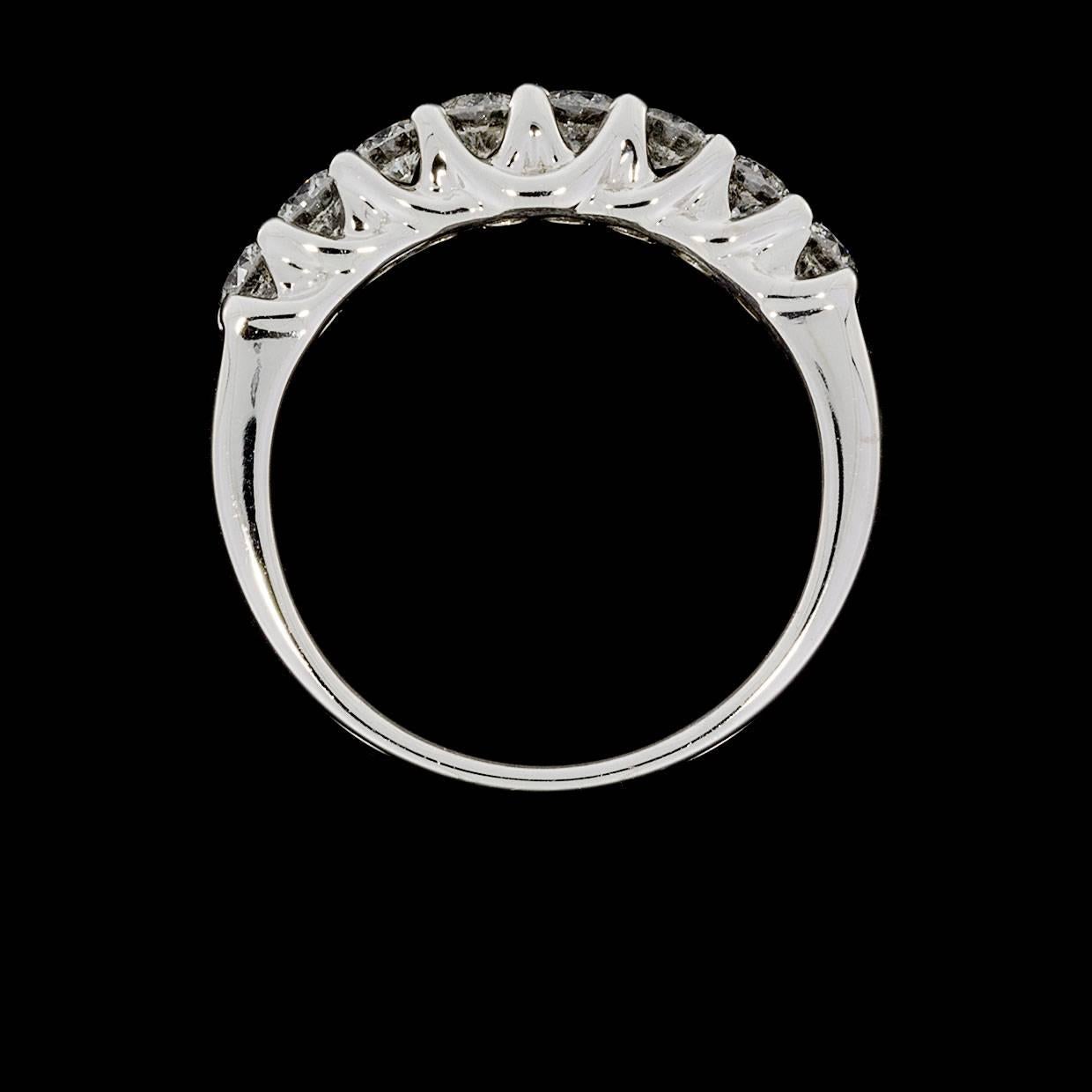Women's White Gold 8 Round Diamond Woven Shared Prong Wedding Band Anniversary Ring