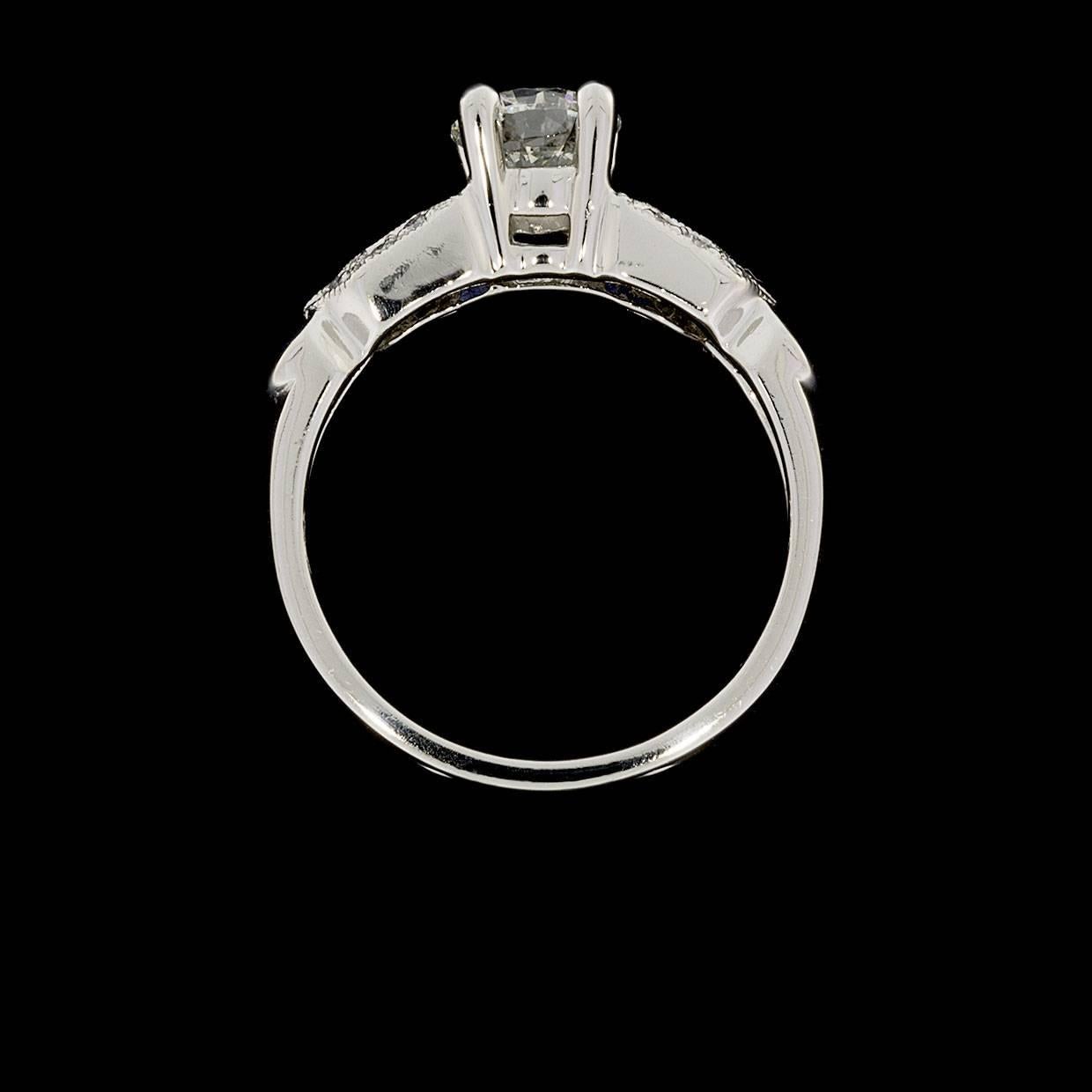 Art Deco Tacori Certified Diamond Platinum Engagement Ring