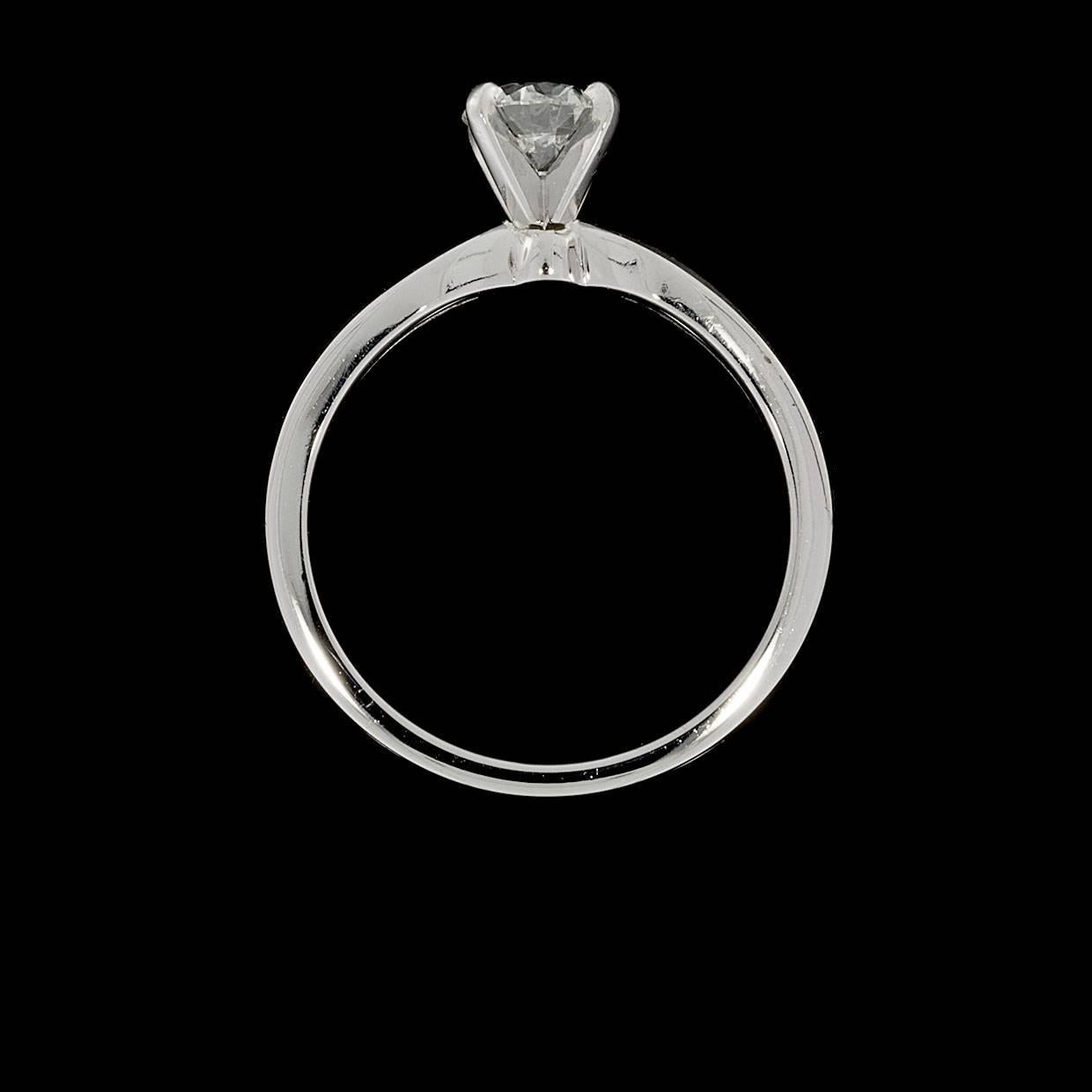 Women's Round Diamond Platinum Pinch Channel Engagement Ring