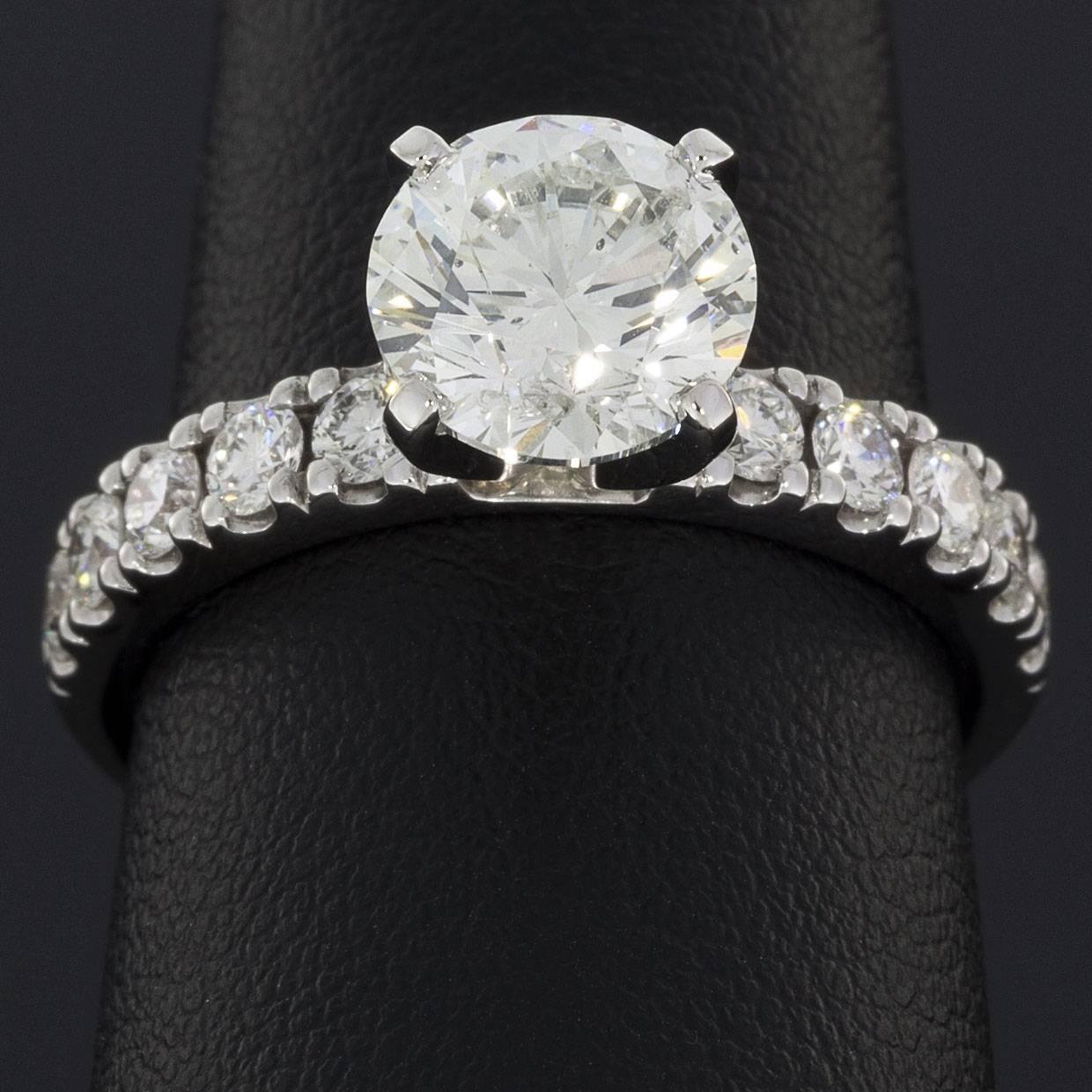 White Gold Round Diamond GIA Certified Engagement Ring 1
