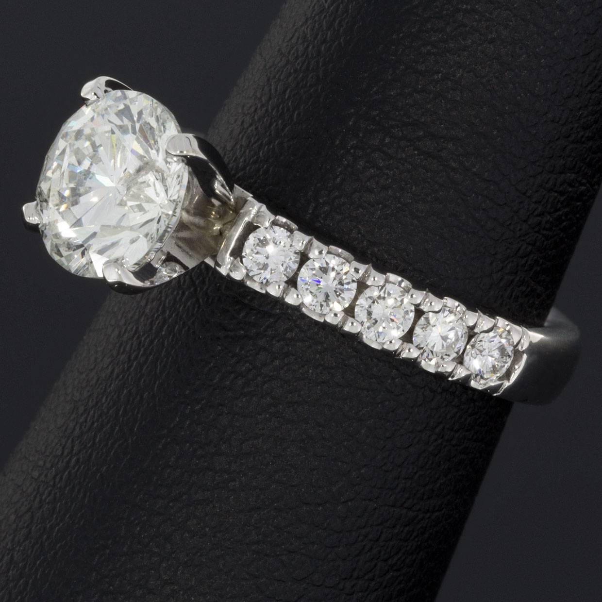 White Gold Round Diamond GIA Certified Engagement Ring 2