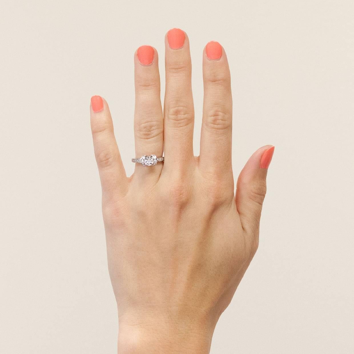 Women's Tiffany & Co. Ideal Cut Diamond Platinum Ribbon Engagement Ring