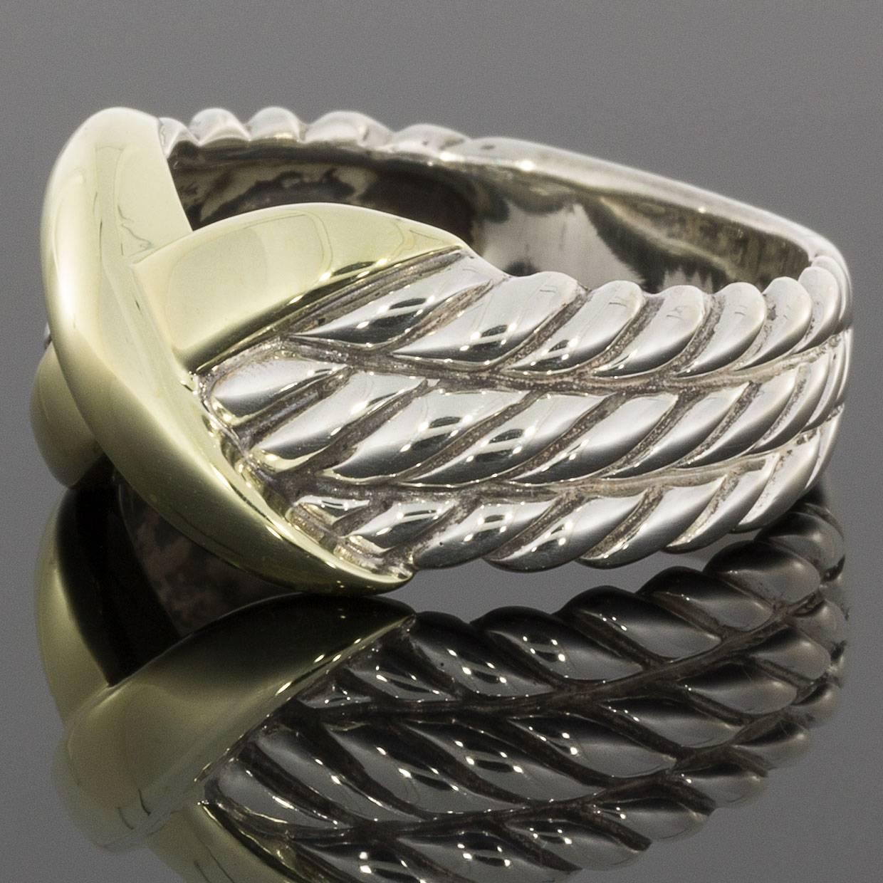 David Yurman's cable style jewelry has become his signature, the unifying element of every collection. This beautiful David Yurman ring is from the Crossover Collection & features this signature cable design. David Yurman has created a unique &