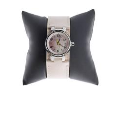 Louis Vuitton Stainless Steel Tambour Pink Flower Dial Quartz Wristwatch