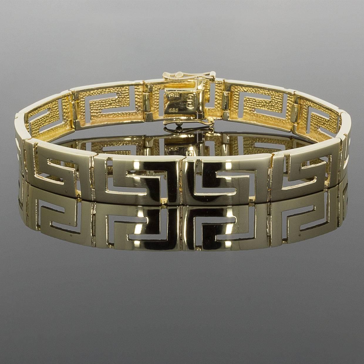yellow gold greek key bracelet