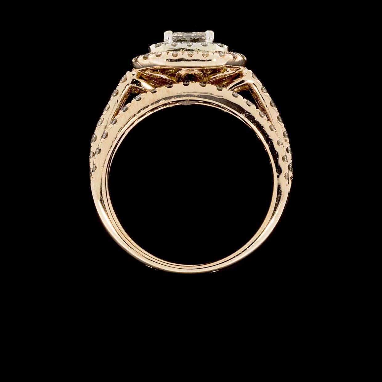 rose gold princess diamond ring