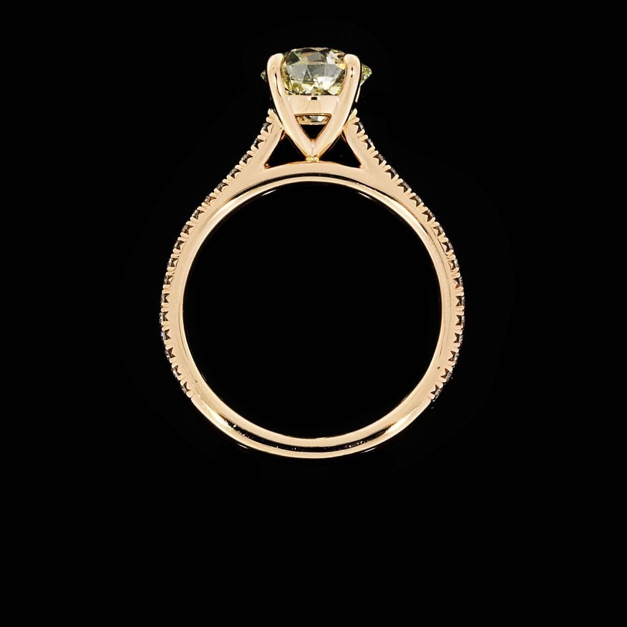 Women's Martin Flyer Cushion Diamond GIA Certified Rose Gold Engagement Ring