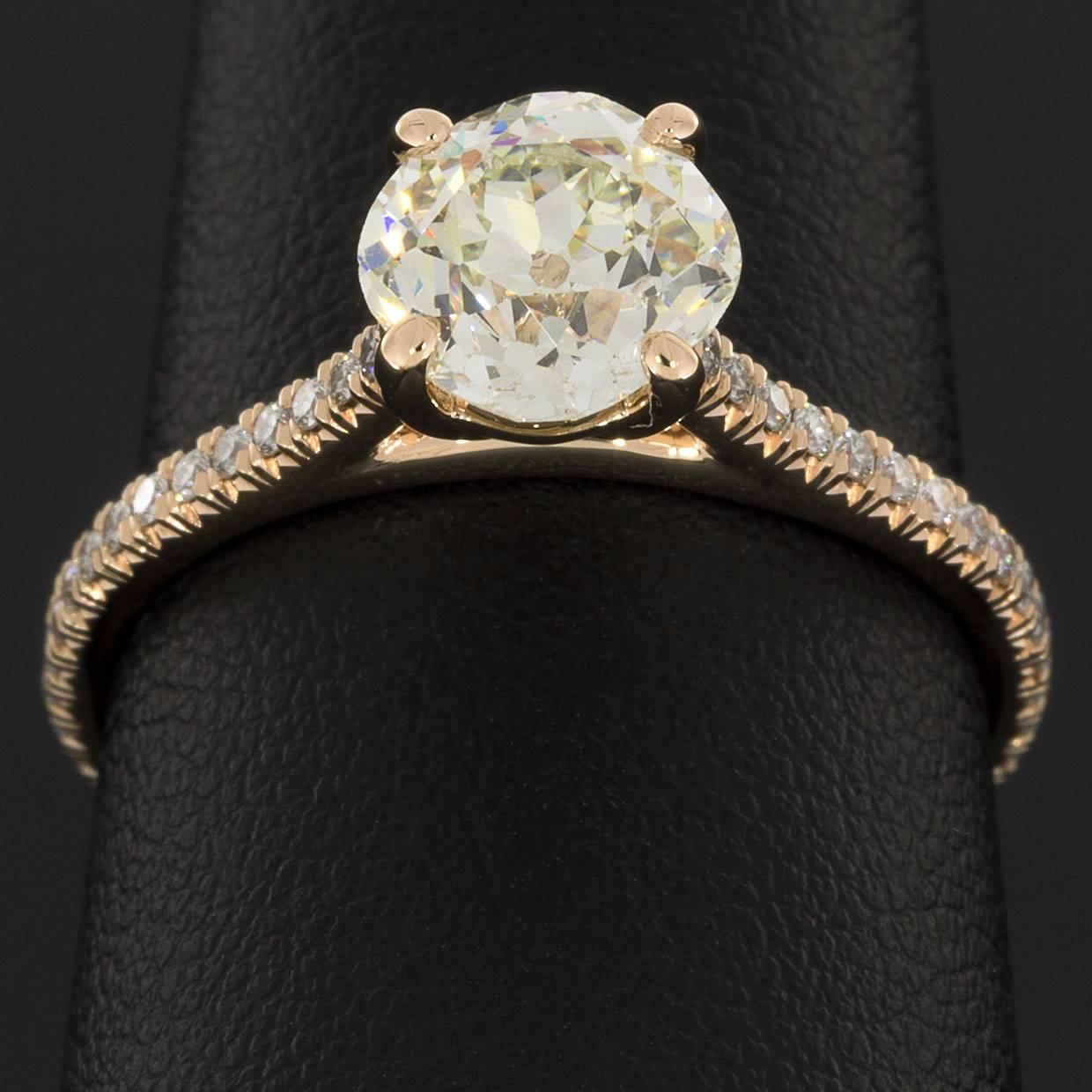 Martin Flyer Cushion Diamond GIA Certified Rose Gold Engagement Ring 1