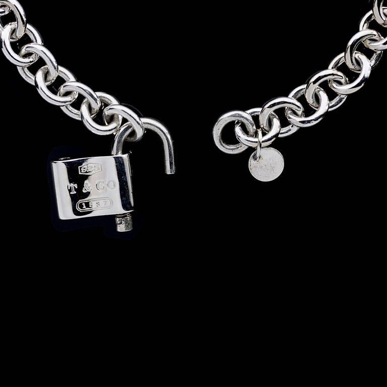 Tiffany and Co. Sterling Silver 1837 Padlock Link Necklace For Sale at  1stDibs