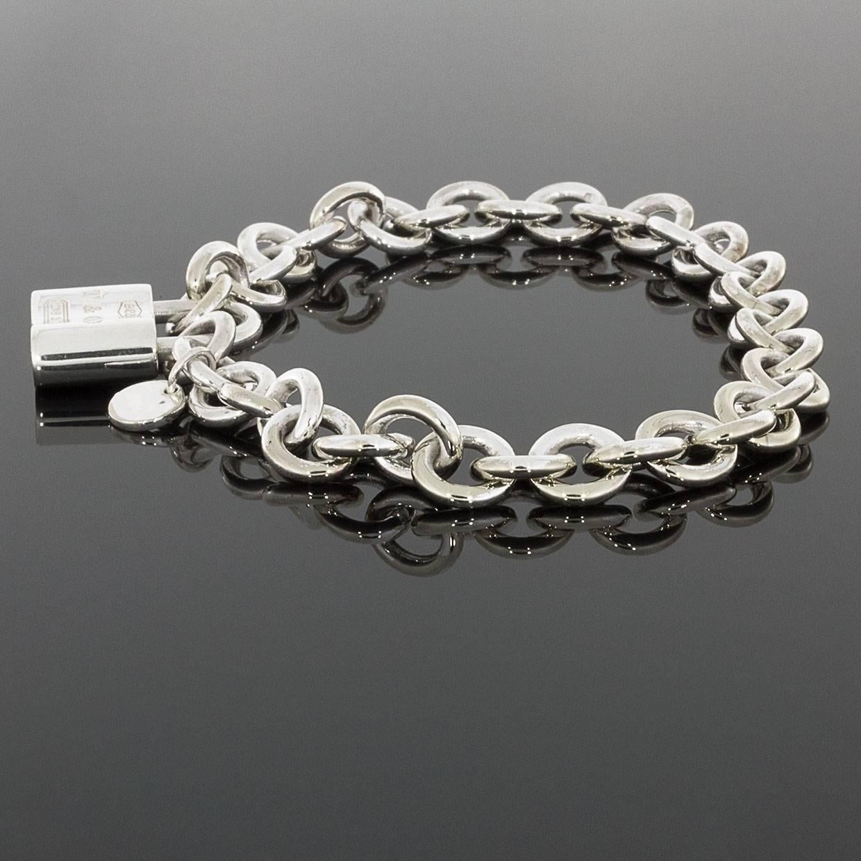 silver lock bracelet