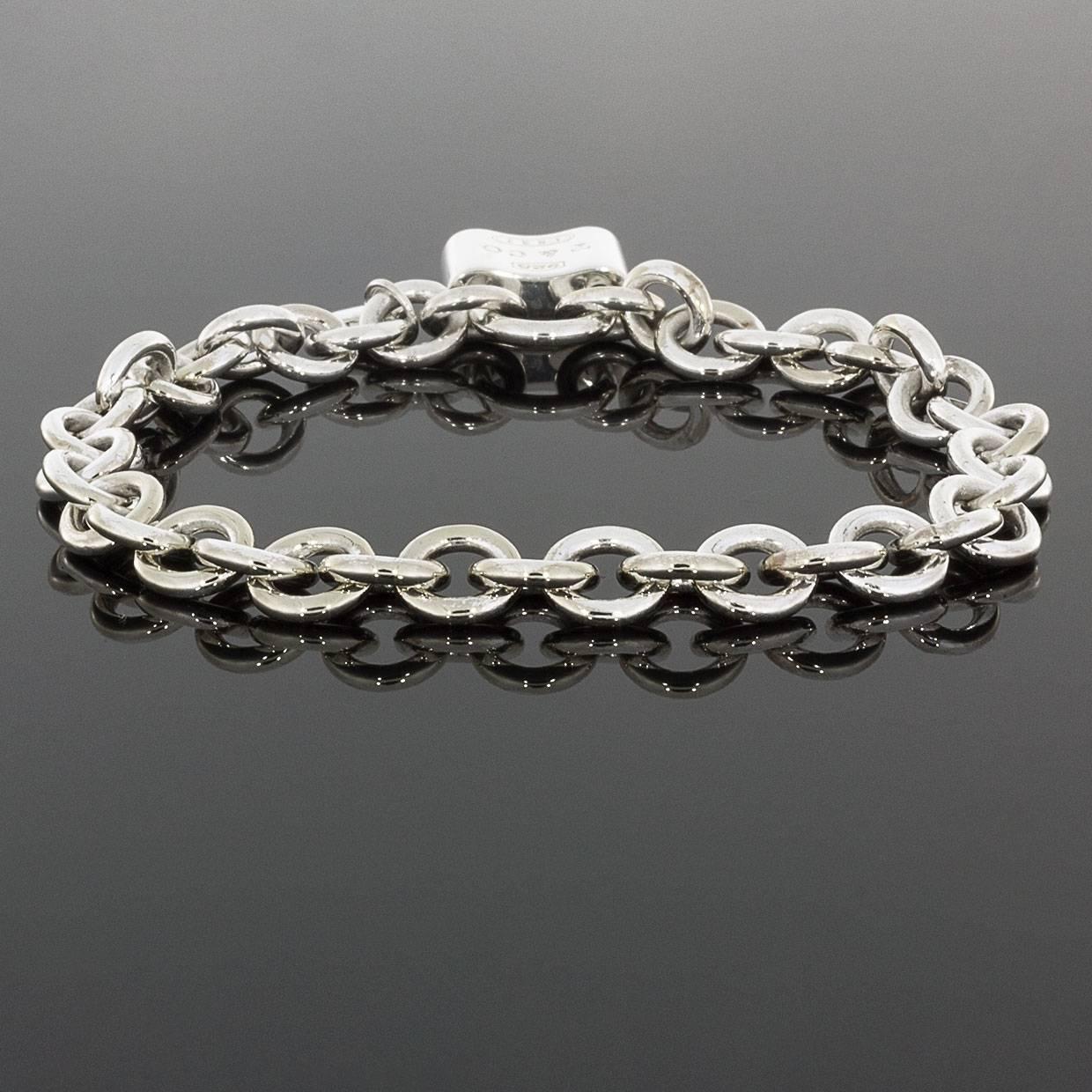 Tiffany Sterling Silver 1837 Lock Bracelet In Excellent Condition In Columbia, MO