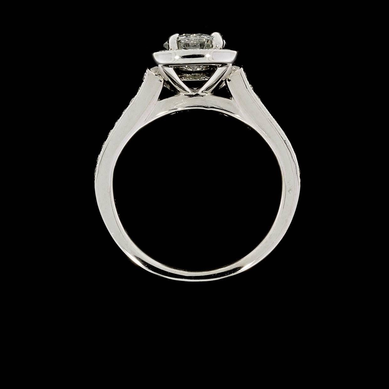 round diamond cushion halo engagement ring