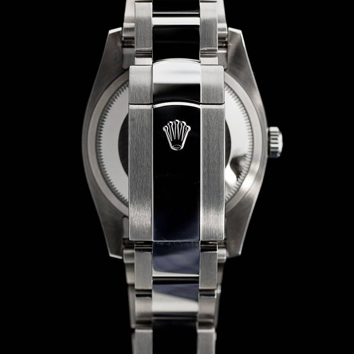 Men's Rolex White Gold Stainless Steel Datejust Roman Dial Wristwatch
