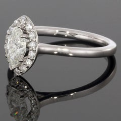 Marquise Brilliant Diamond Halo White Gold Engagement Ring