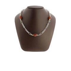 David Yurman Collier Figaro Bijoux en argent et or avec cornaline