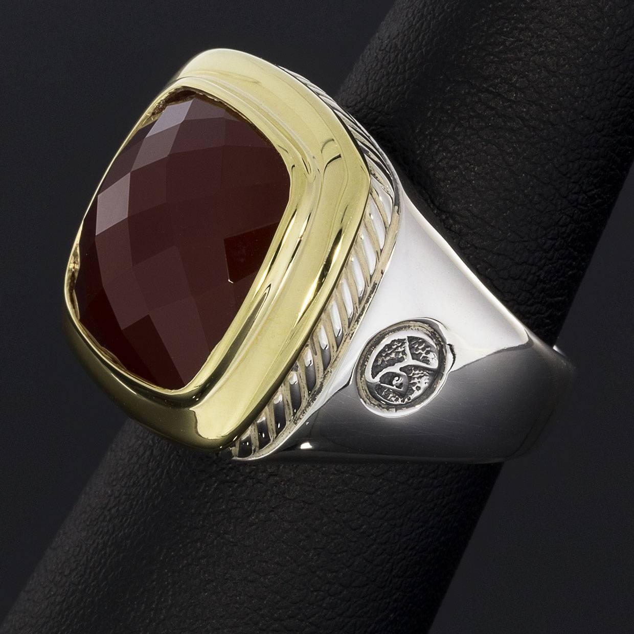 Women's David Yurman Albion Ring with Carnelian and Gold