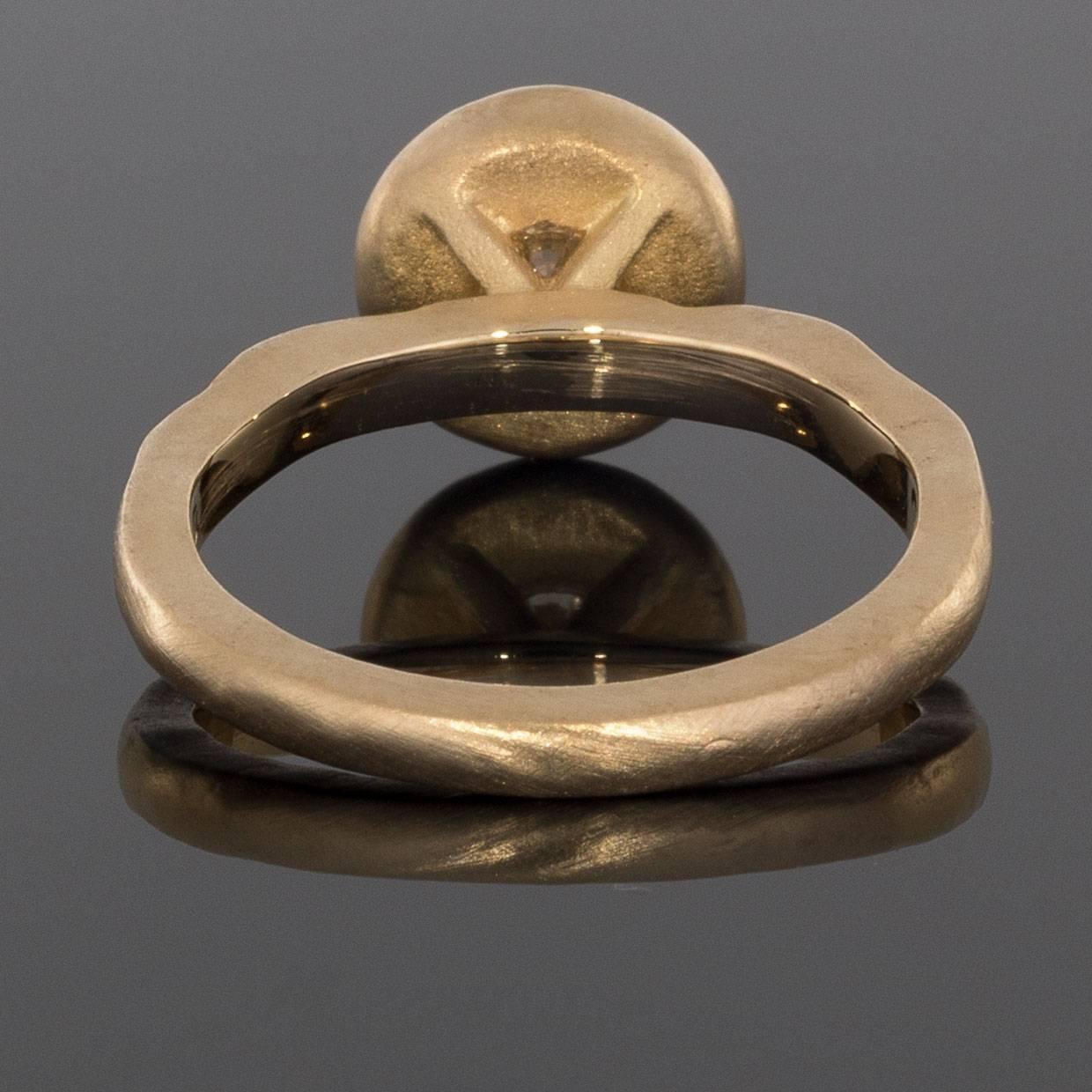 Round Cut Custom Boheme 18 Karat Rose Gold 0.58 Carat Round Diamond Solitaire Ring