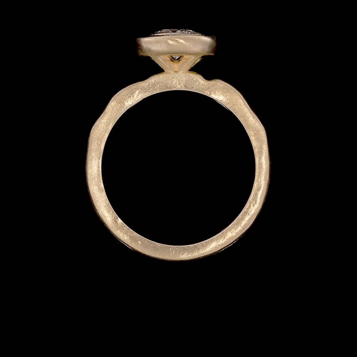 Custom Boheme 18 Karat Rose Gold 0.58 Carat Round Diamond Solitaire Ring In New Condition In Columbia, MO