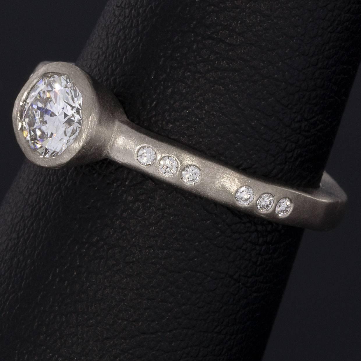 Martin Flyer White Gold Round Diamond GIA Certified Engagement Ring 1